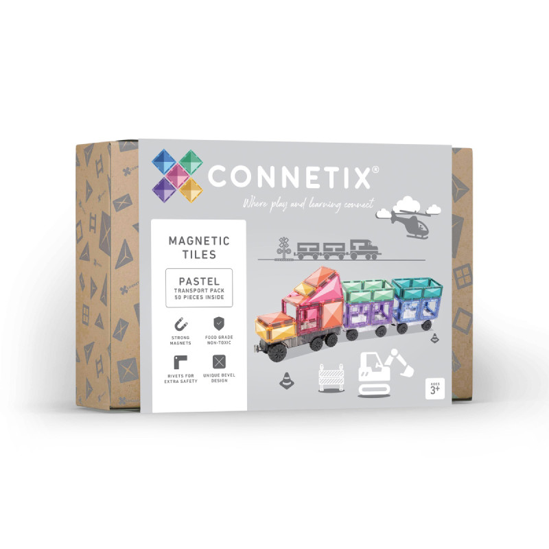 Magnetická stavebnica CONNETIX® Pastel Transport Pack 50 ks