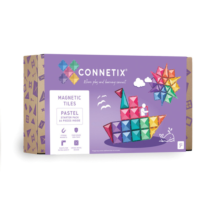 Magnetická stavebnica CONNETIX® Pastel Starter Pack 64 ks