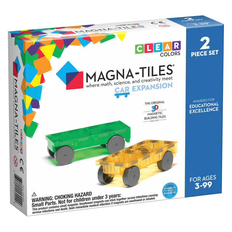 Magnetická stavebnica MAGNA-TILES® Autíčka 2 ks zelená/žltá