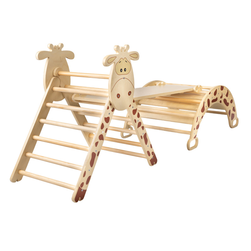 Elegantný montessori piklerovej lezecký set s motívom žirafy