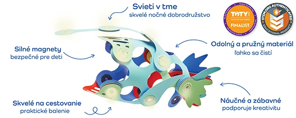 Magnetická stavebnice Clixo Ocean Creatures 24 ks